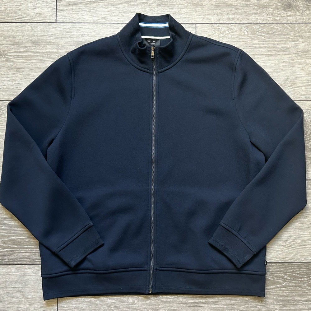 Ted Baker Tymos Navy Zip Up Sweatshirt Size 7 US SIZE 3XL